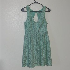 Mint and Silver Skater dress